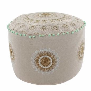 Living Space Embroidered Pouf Cushion (51 x 38 cm)