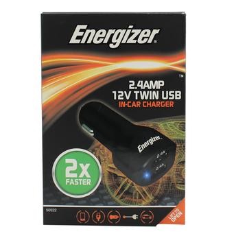 Energizer Twin USB In-Car Charger (2.4 Amp, 12 V)