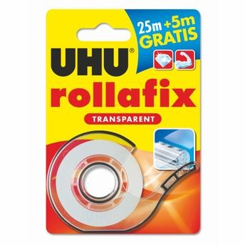 UHU Rollafix Clear Adhesive Tape W/Dispenser (30 m x 19 mm)