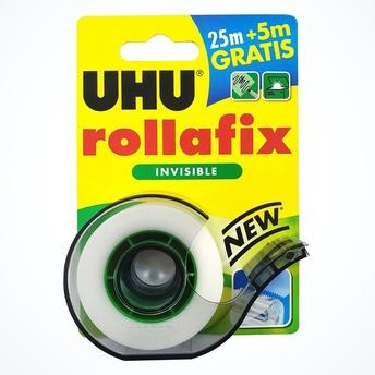 UHU Rollafix Invisible Adhesive Tape W/Dispenser (30 m x 19 mm)