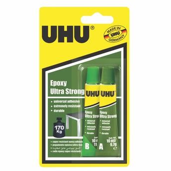 UHU Epoxy Ultra Strong Repair Glue Tube Set (10 ml, 2 Pc.)
