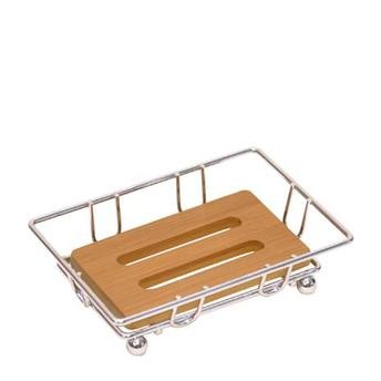 Tendance Evideco Metal Wire Soap Dish W/ Bamboo Tray