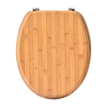 مقعد مرحاض من الخشب الليفي متوسط الكثافة مع مظهر الخيزران (46 × 37.5 سم)