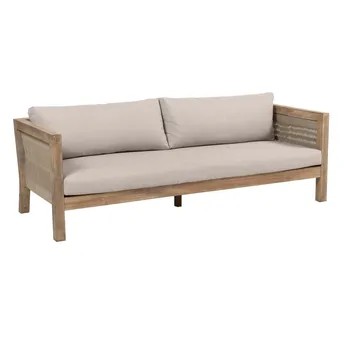 Seychelles 3-Seater Acacia Wooden Sofa W/Cushion (207 x 80 x 65 cm)