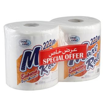 Cool & Cool Maxi Roll Super Absorbent Tissue Bundle Pack (222 m, 2 Pc.)