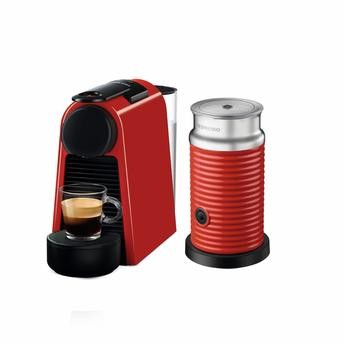 ماكينة قهوة صغيرة حمراء نسبريسو إسينزا + مجموعة إيروتشينو