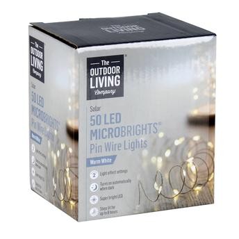 The Outdoor Living Company Solar 50 LED Microbrights Pin Wire Lights (Warm White)