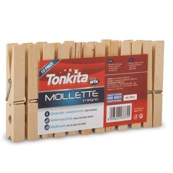 طقم ملاقط غسيل خشبية تونيكتا (12 قطعة، 17.5 × 2 × 9 سم)