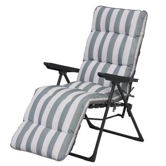Colorado Powder-Coated Steel Relaxer Chair W/Armrest & Cushion OPP (32 x 60 x 93 cm)