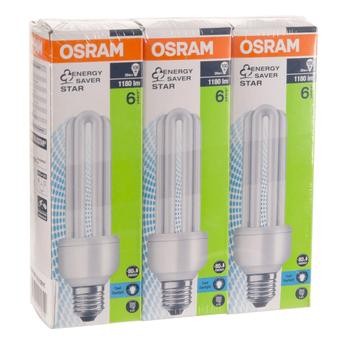 Osram T4 E.Saver Screw Bulb Pack (20 W, Day Light, 3 Pc.)