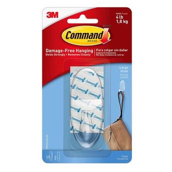 3M Command Large Clear Hook W/ Strip Holiday Pack