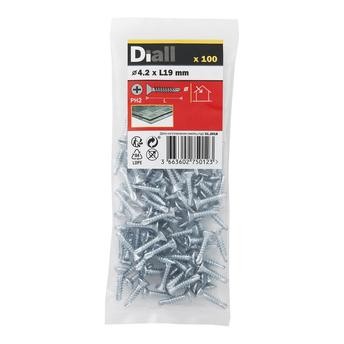 Diall Zinc-Plated Carbon Steel Self Drilling Screw Pack (4.2 x 19 mm, 100 Pc.)