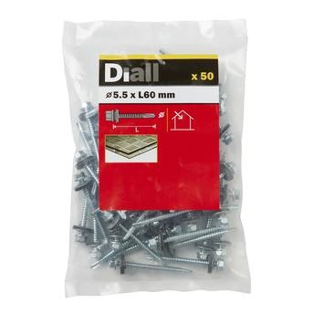 Diall Zinc-Plated Carbon Steel Roofing Screw Pack (5.5 x 60 mm, 50 Pc.)