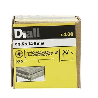 Diall Zinc-Plated Carbon Steel Wood Screw Pack (3.5 x 16 mm, 100 Pc.)