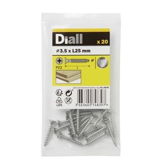 Diall Stainless Steel Wood Screw Pack (3.5 x 25 mm, 20 Pc.)