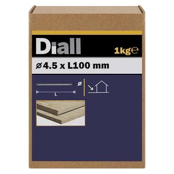 Diall Galvanised Carbon Steel Round Wire Nail Pack (4.5 x 100 mm, 1 kg)