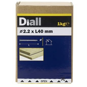 Diall Carbon Steel Round Wire Nail Pack (2.2 x 40 mm, 1 kg)