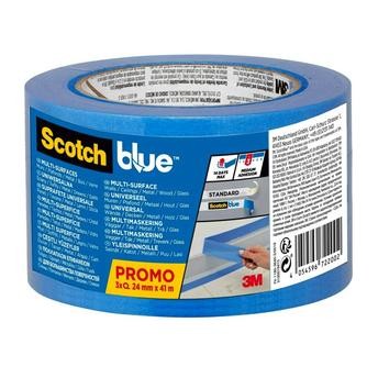 3M Scotch Blue Multi-Surface Premium Masking Tape, 2090 EMEA Pack (2.4 x 4100 cm, of 3 Pc.)