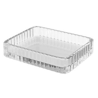 GoodHome Cavalla Glass Ribbed Effect Soap Dish (80 x 20 mm)