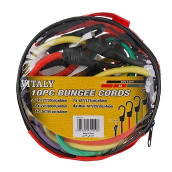 Vitaly Bungee Cords W/Canopy Ties Pack (10 Pc.)