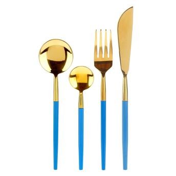 Turquoise Stainless Steel Cutlery Set (16 Pc.)