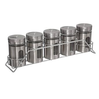 5Five Stainless Steel Spices Rack Set (28.5 x 6.3 x 9 cm, 5 Pc.)