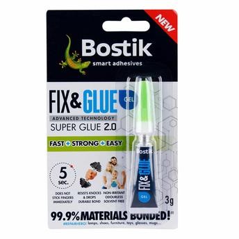 Bostik Fix & Glue Gel Super Glue (3 g)