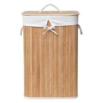 Tendance Bamboo Rectangular Foldable Laundry Basket (40 x 30 x 60 cm)
