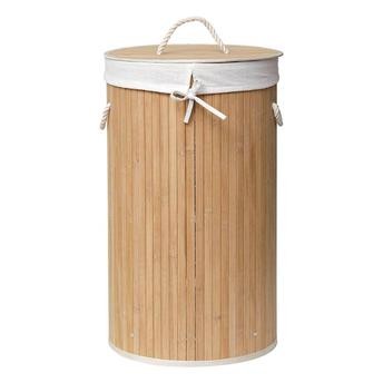 Tendance Bamboo Round Foldable Laundry Basket (60 x 35 cm)