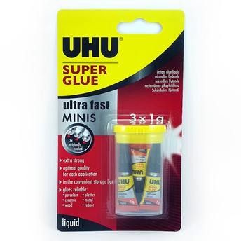 UHU Super Glue Mini Pack (1 g, 3 Pc.)