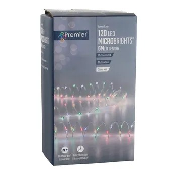 Premier MicroBrights 120 Multicolor LED String Light W/Timer (3.6 W, 5.95 m)