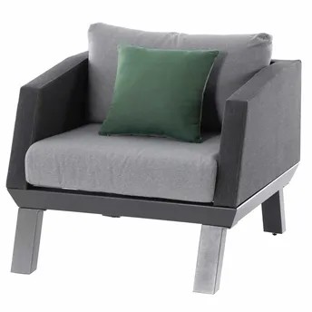 Axiome 1-Seater Aluminum Armchair W/Cushion (88.5 x 89 x 82 cm)