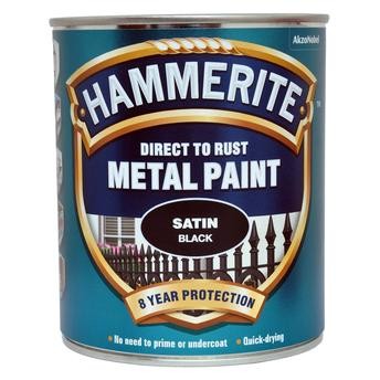 Hammerite Metal Paint (750 ml, Satin Black)
