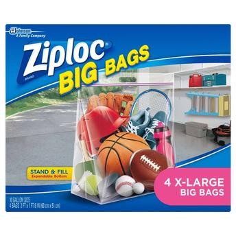 Ziploc Big Bags Plastic XL Storage Bags (10 Gal, 4 Pc.)