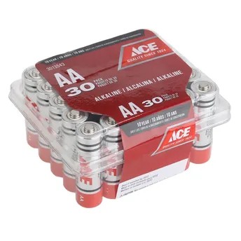 مجموعة بطاريات قلوية ألكلاين قياس AA إيس (30 قطعة)