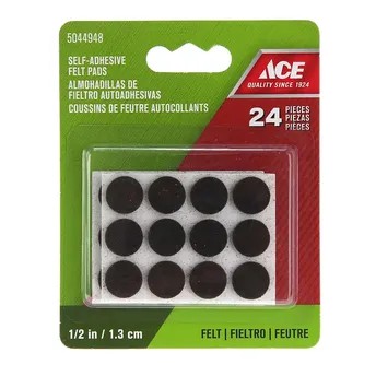 Ace Round Self-Adhesive Protective Felt Pads (1.27 cm, Brown)