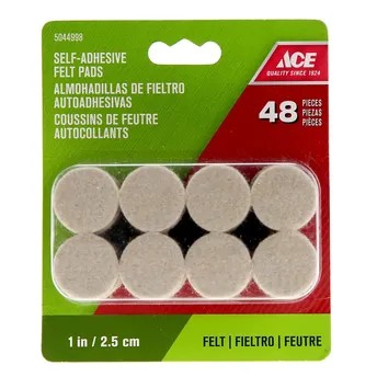 Ace Round Heavy Duty Self-Adhesive Protective Felt Pads (2.54 cm, Beige)