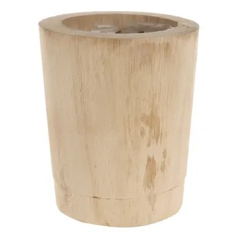 Mega Collections Acacia Wood Round Plant Pot (12 x 12 x 14 cm)