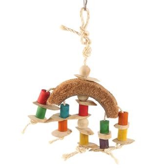 Coollapet Coconut Rainbow Bird Toy (14 x 2 x 10 cm)
