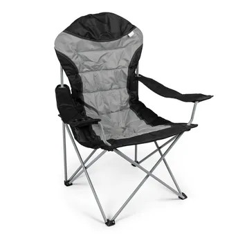 كرسي قابل للطي بمسند ظهر عالي دوميتيك كامبا (56 × 107 × 86 سم، رمادي ضبابي)