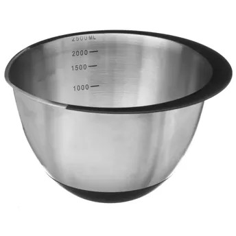 5Five Stainless Steel Mixing Bowl W/Rubber Edges (21.8 x 21.8 x 12.8 cm)