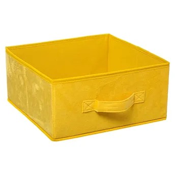 صندوق تخزين مخمل 5 فايف (أصفر، 31 × 31 × 15 سم)