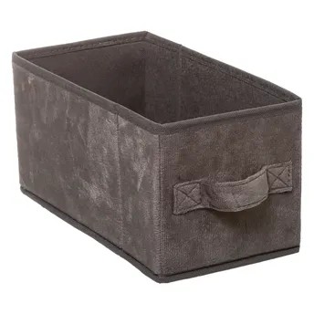 5Five Velvet Storage Box (15 x 31 x 15 cm, Gray)