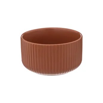 SG Ribbed Earthenware Bowl (420 ml, Terracotta)