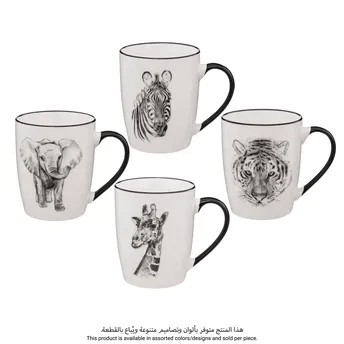 SG New Bone China Safari Mug (Assorted colors/designs, 360 ml)