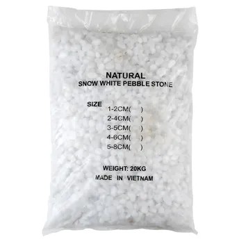 حصى تزيين طبيعي أبيض ثلجي إيس (1-2 سم ، 20 كجم)