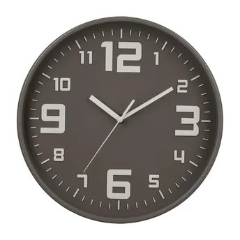 ساعة حائط بلاستيكية أتموسفيرا (30 × 5 سم، رمادي)