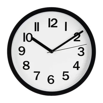 ساعة حائط بلاستيكية أتموسفيرا (22.3 × 3.8 سم، أسود)
