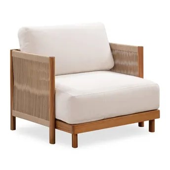 Ventura Acacia Wood Single-Seater Sofa (59 x 81 x 80 cm)