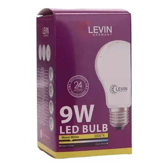 لمبة LED E27 نوع A ليفين (9 واط، أبيض مُصفر)